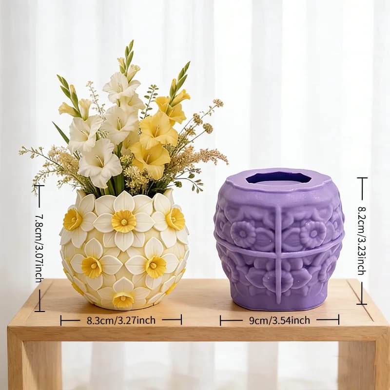 Daffodil-shaped silicone mold with exquisite texture; perfect for DIY fresh flower balls, flower pots, decorative ornaments, flo
