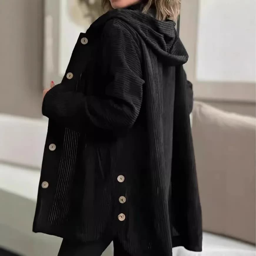 Women's Hooded Corduroy Casual Jacket