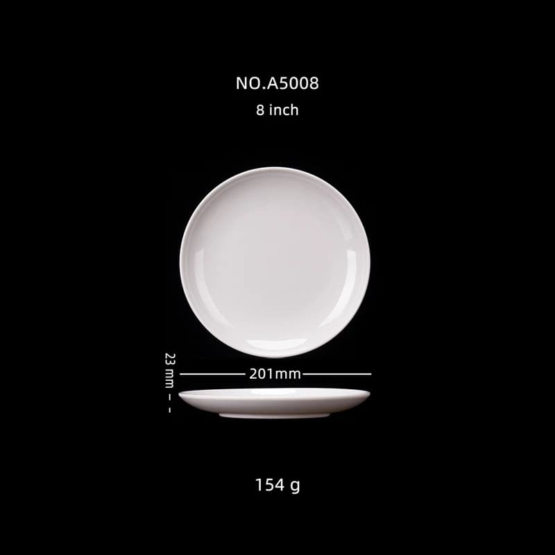 Round Melamine Dinner Plates White 8-14 Inch