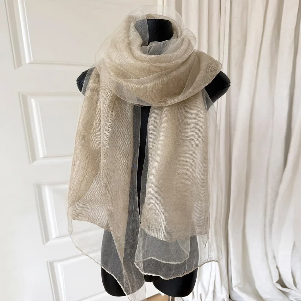 Mulberry Silk Blend Double Layer Scarf