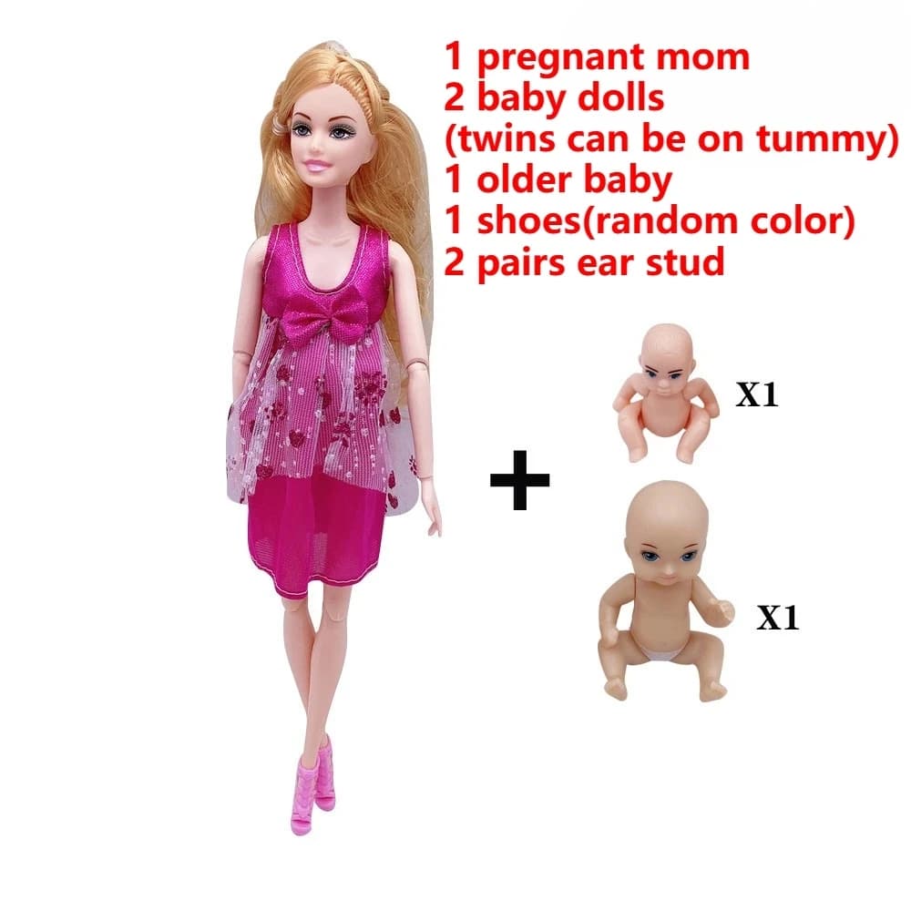 Pregnant Mom Doll with Baby Playset
