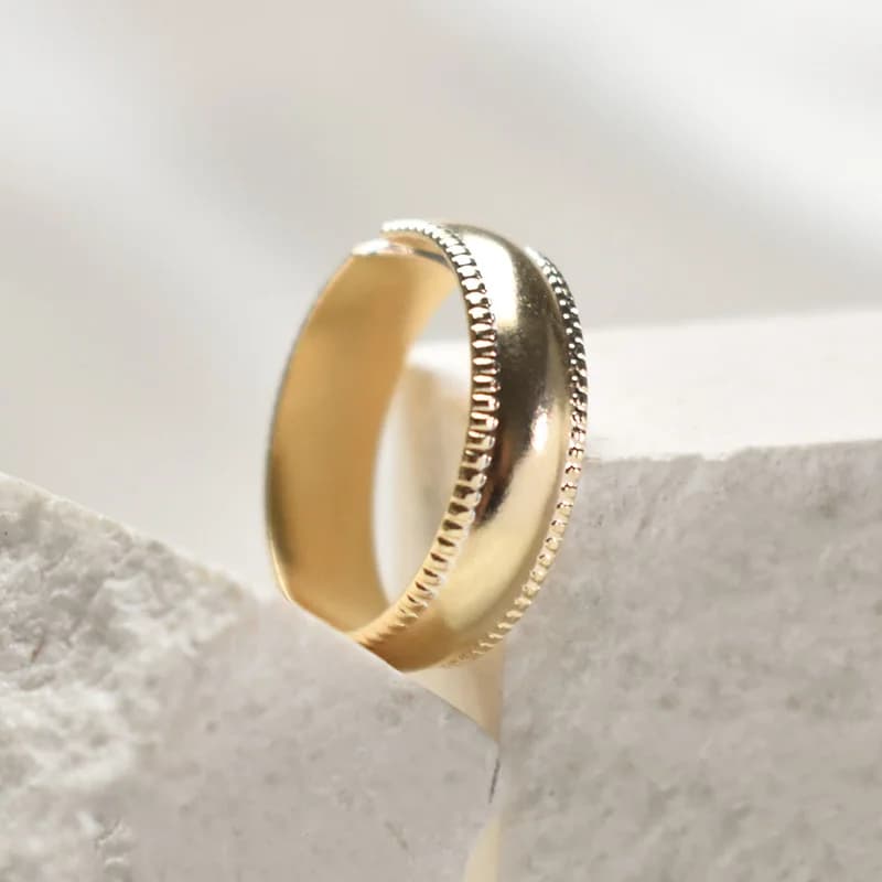 Gold Filled Milgrain Open Cuff Band