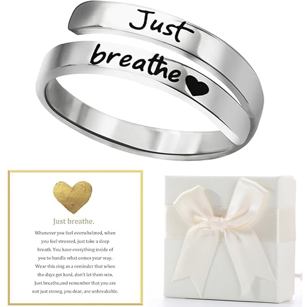 Just Breathe Heart Ring