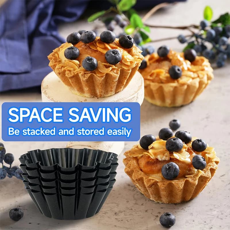 Mini Tart Pan Carbon Steel Non-Stick Fluted