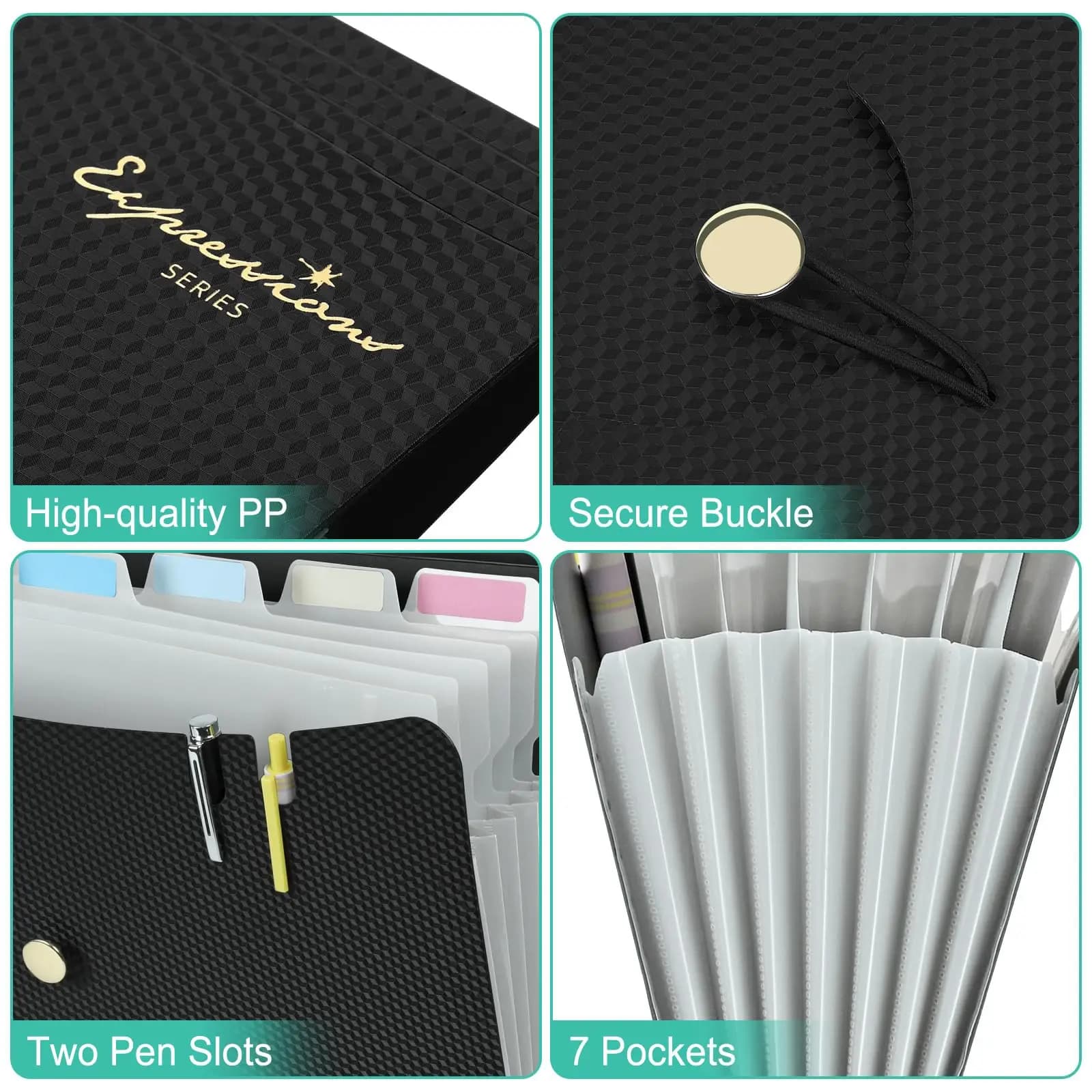 A4 Accordion File Folder with 7 Pockets