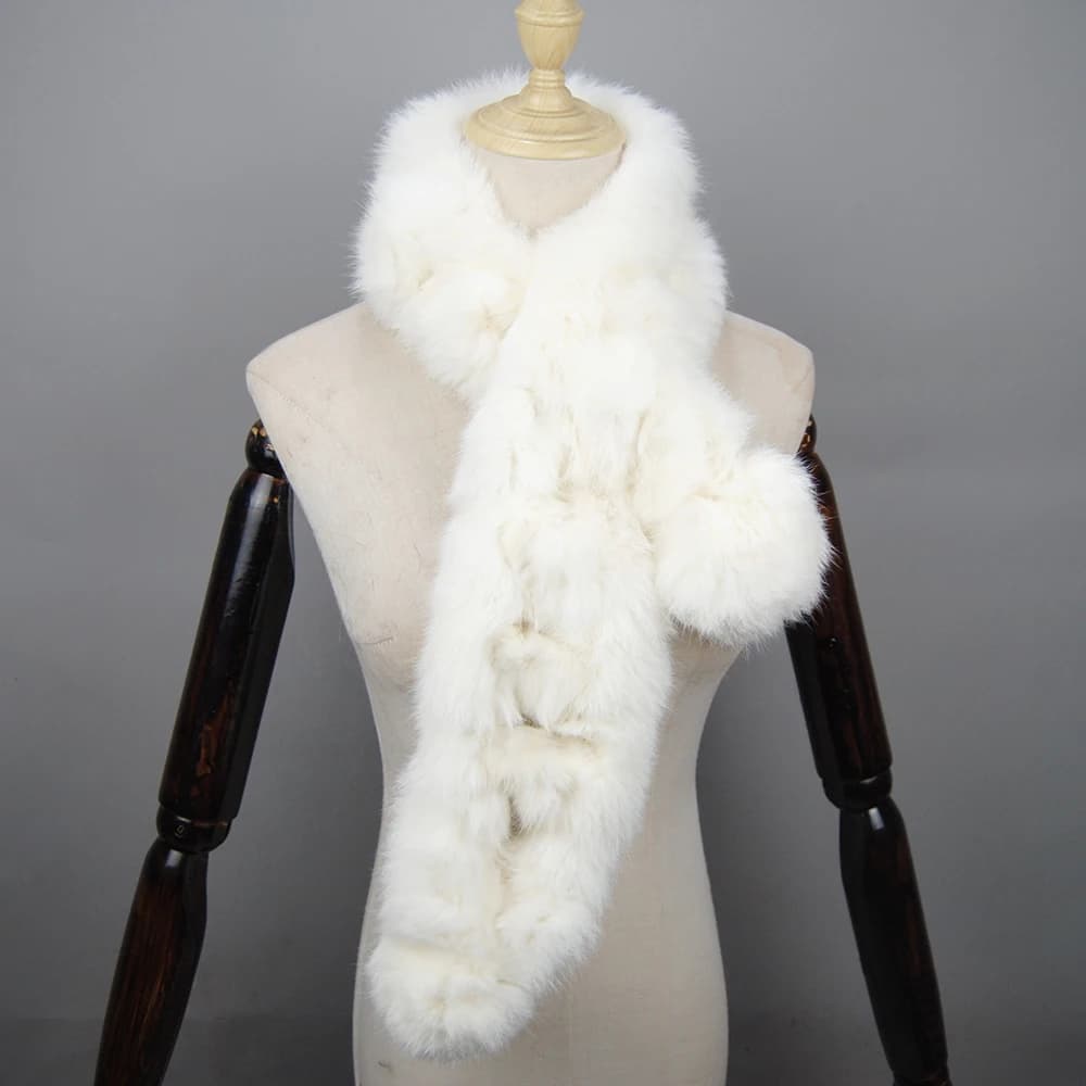 Natural Rabbit Fur Winter Scarf
