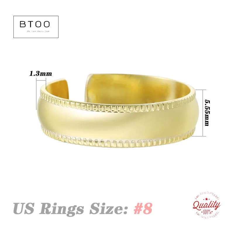 Gold Filled Milgrain Open Cuff Band