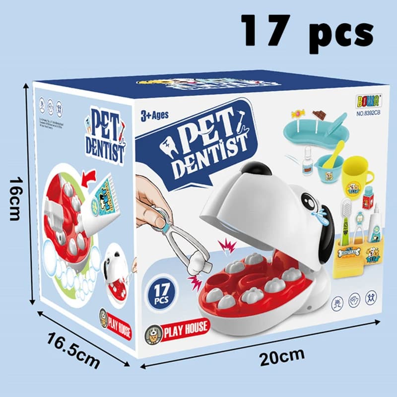 Pet Dentist Toy Pretend Play Doctor Educationa Toys for Children Simulation Medicine Tooth Extraction Teeth Model Gifts For Kids