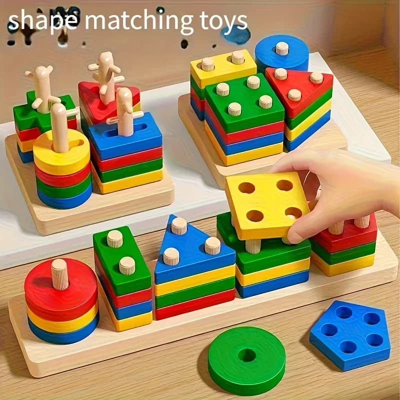 Montessori Wooden Geometry Puzzle Toys