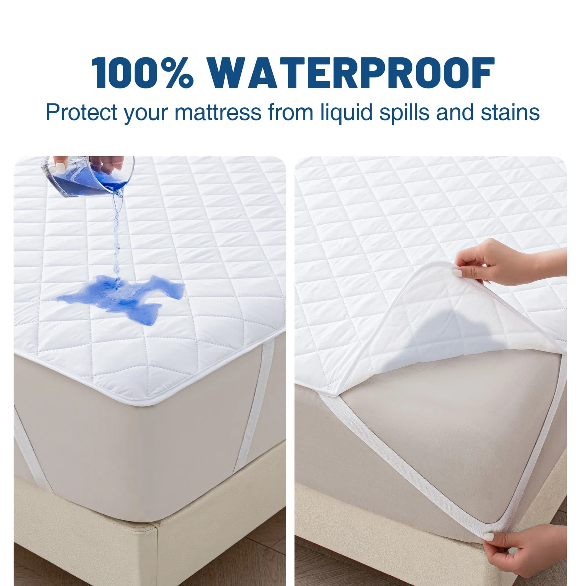 Waterproof Mattress Protector with Elastic Straps