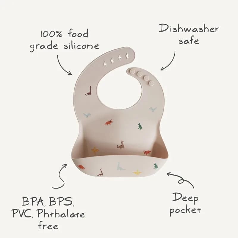 Waterproof Silicone Baby Bib With Crumb Catcher