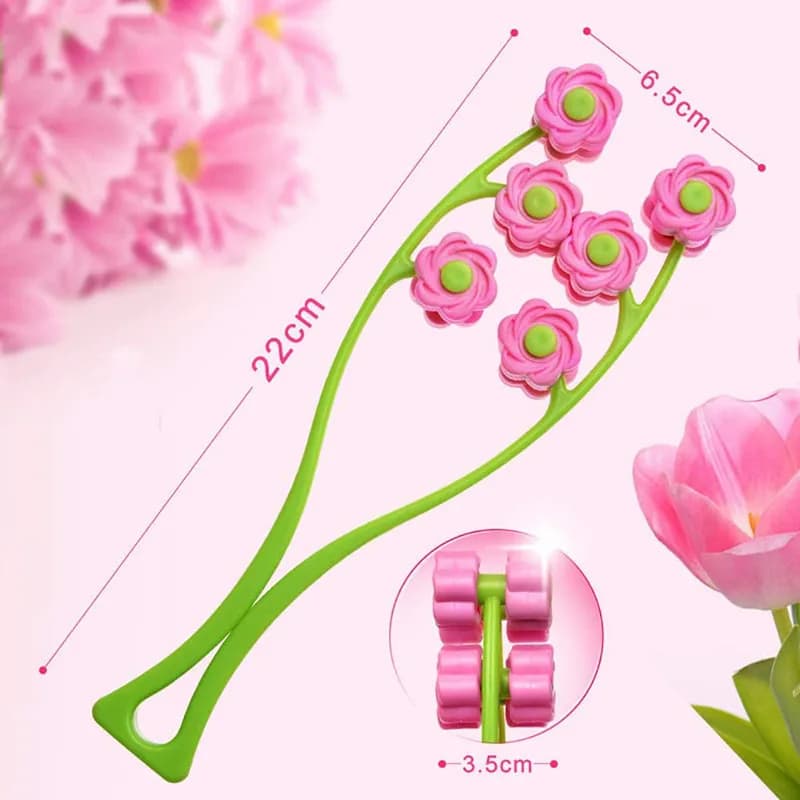 Facial Roller Massager Y Shape Massage Tool Manual Relaxation Device Portable Face-Lift 3D Flower Roller for Neck Body Skin Care