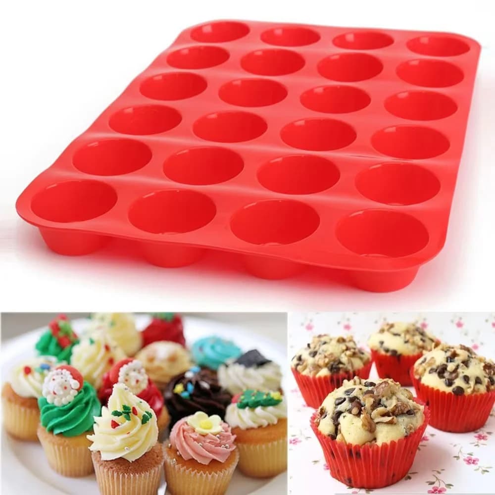 24-Hole Mini Muffin Silicone Baking Pan