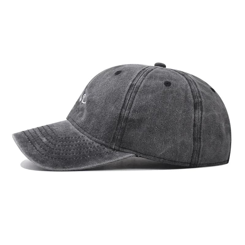 Wave Ripple Embroidery Cotton Baseball Cap