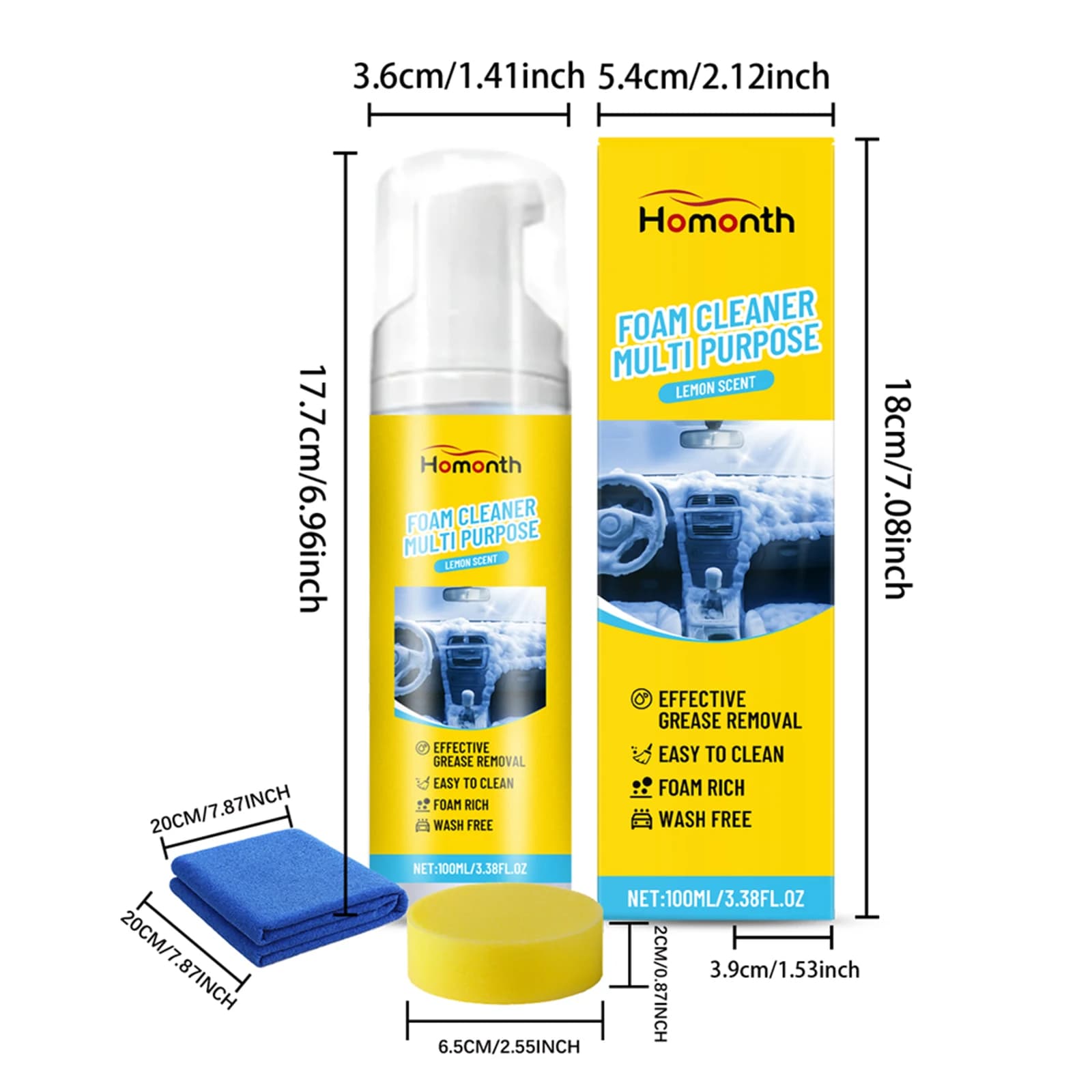 Auto Interior Leather Detailer Car Upholstery Cleaner Leather Car Seat Cleaner for Seats Dashboards & Consoles