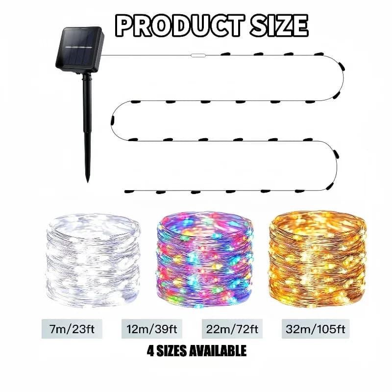 Solar LED String Lights Outdoor Waterproof