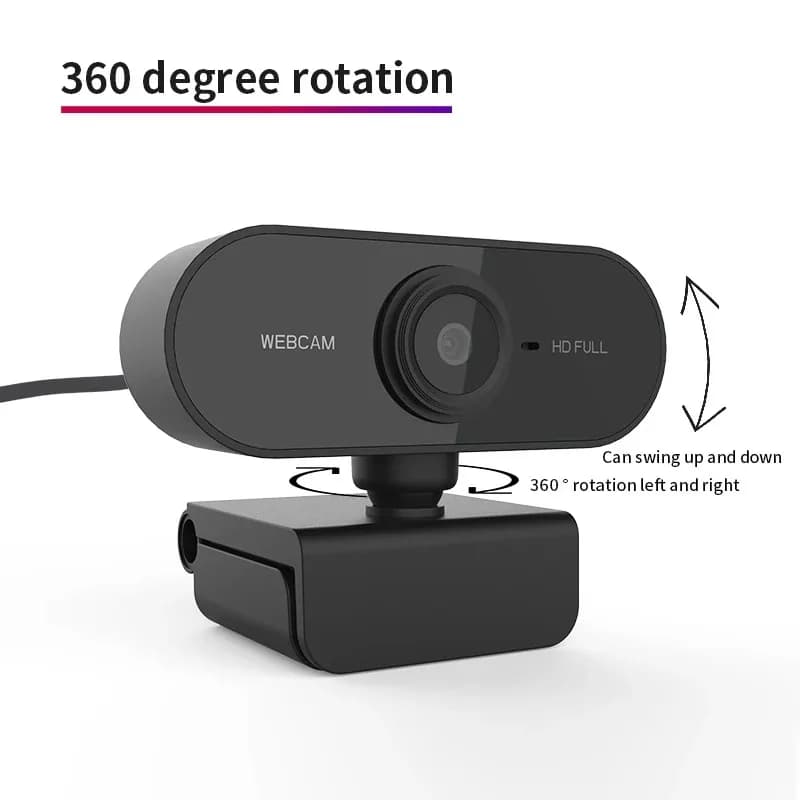 Webcam with Microphone, USB Computer Camera for Video Calls, Zoom, Teams, Streaming, Plug and Play for PC, Mac