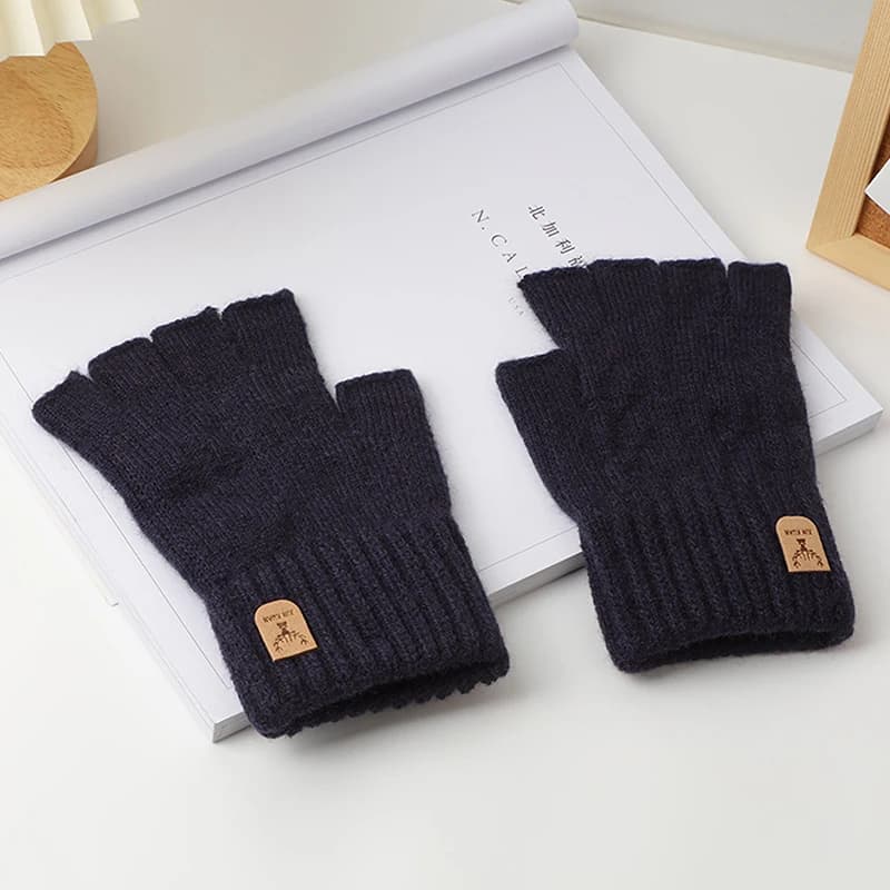 Alpaca Wool Half-Finger Gloves
