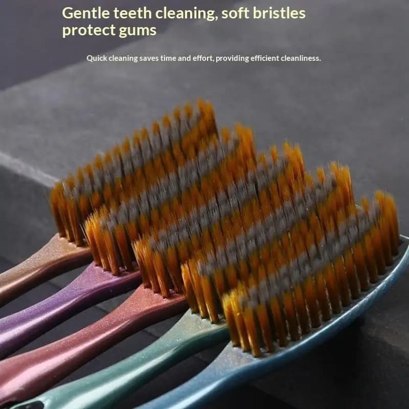 Soft Bristle Toothbrush with Extended Head and Anti-Slip Handle