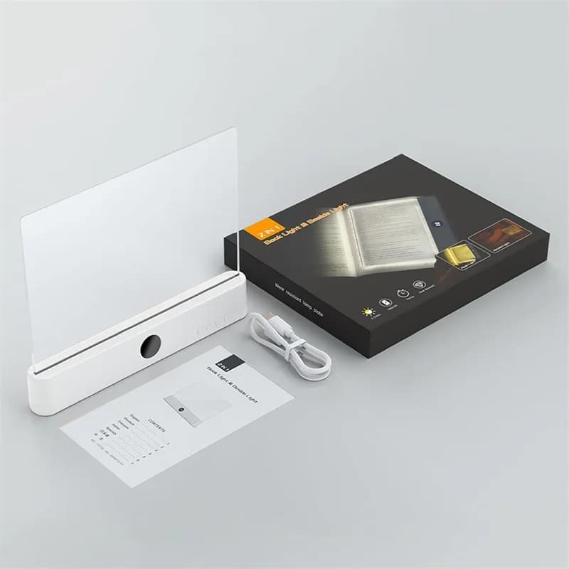 Rechargeable Book Light with Dimmable LED Panel