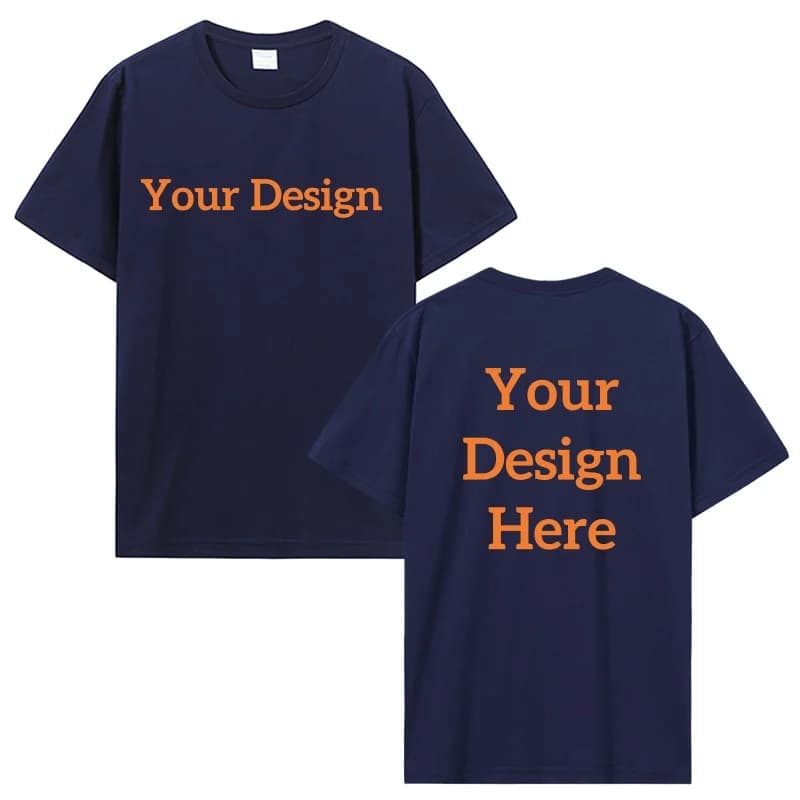 Men's Cotton T-shirt Personalized Your Design Here Custom Text Tshirt for Men Add Your Own Design Fashion T Shirt Men Clothing