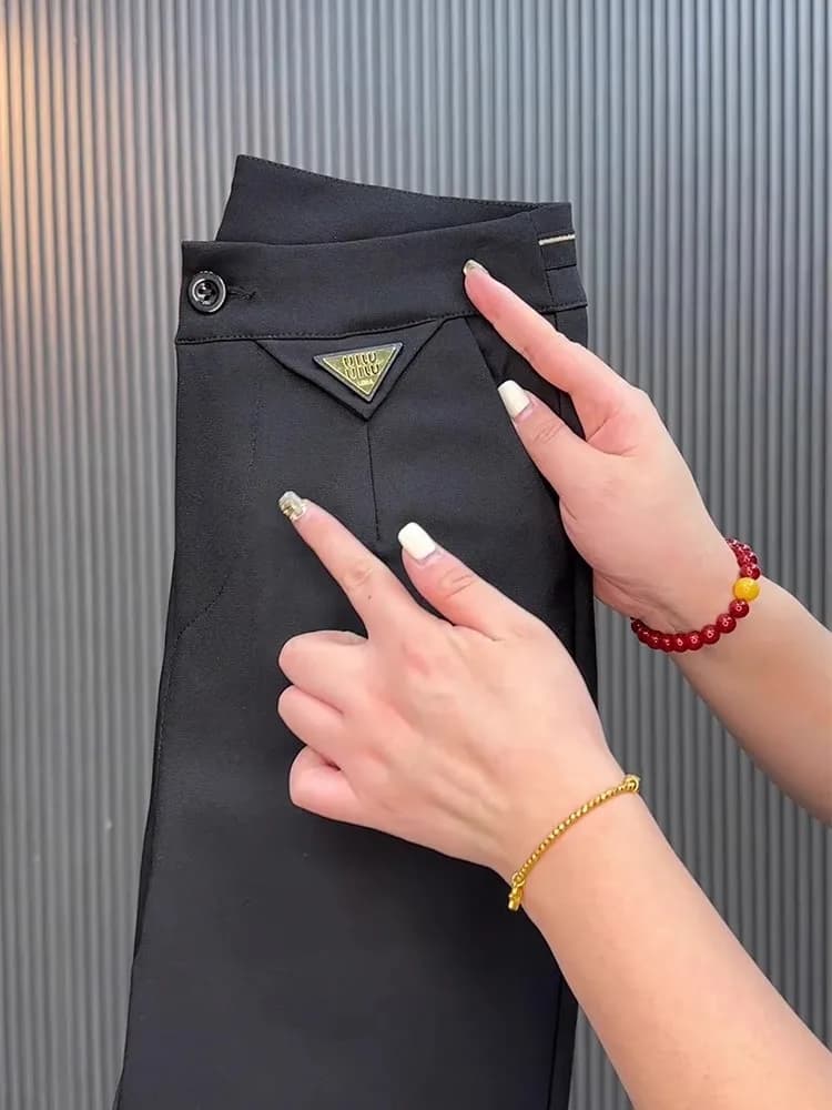 Black Straight-Leg Trousers