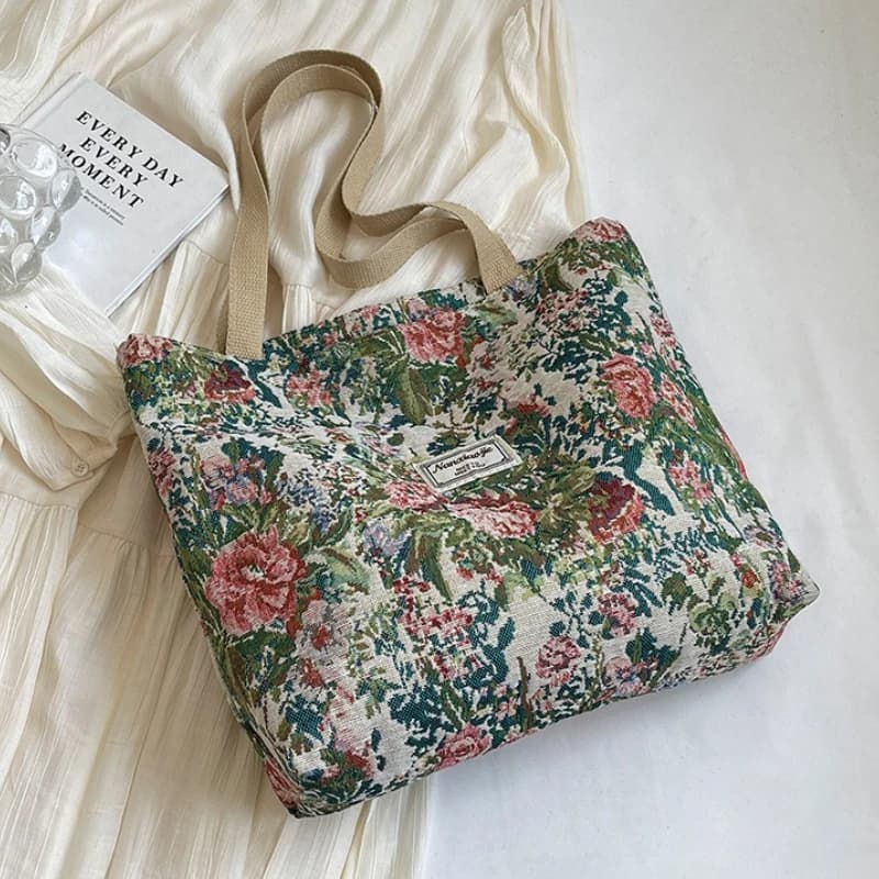 Women's Canvas Tote Bag with Zipper