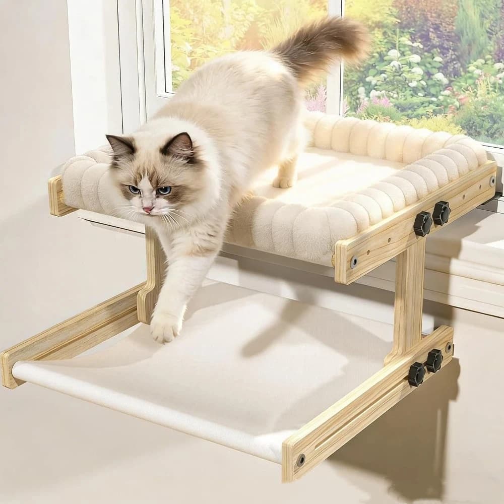 Adjustable Wooden Cat Window Perch