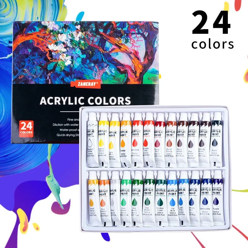 Acrylic Paint Set for Canvas, Wood & Ceramics