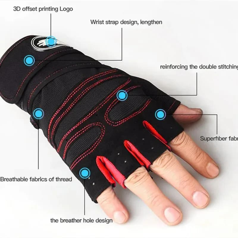 Half-Finger Wrist Guard Gloves for Fitness