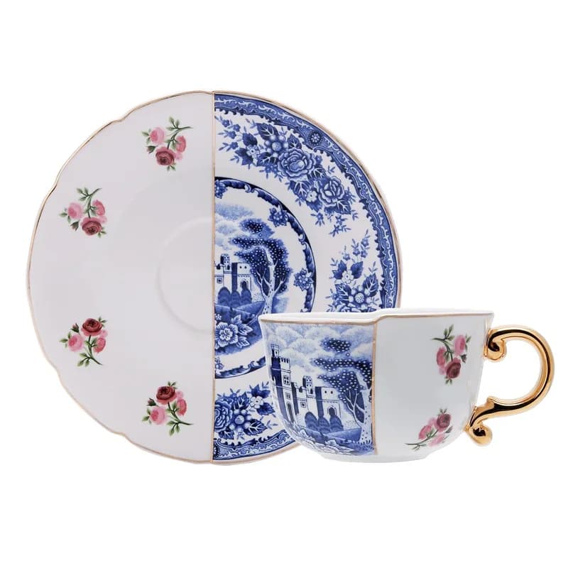 European Retro Ceramic Tea Cup and Saucer Set