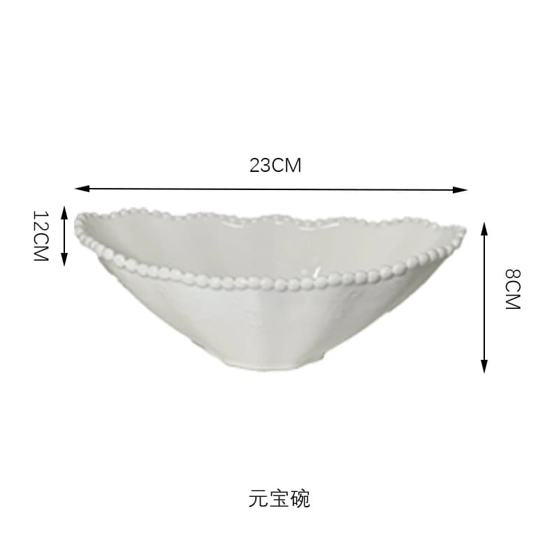 Ceramic Pearl Plates & Bowls Set - Practical Breakfast Tableware, Perfect for Modern Home Dining & Daily Use