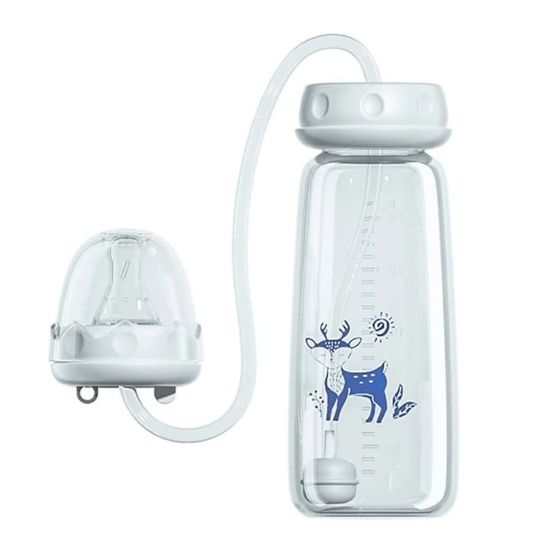 BornBL 6 Month+ 8oz 240ml Hands Free PP Baby Feeding Bottle with Tube Anti-Colic Nursing System
