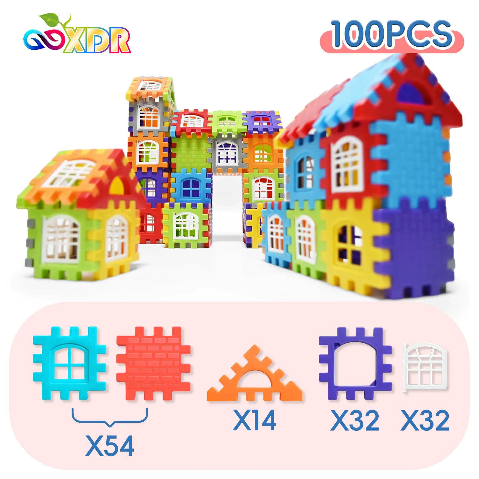 Colorful Building Block House Construction Set