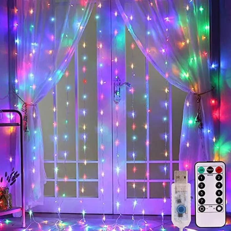 LED Curtain String Lights with Remote Control