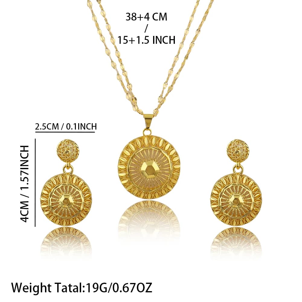 Dubai Gold Jewelry Set for Women Wedding Party Necklace Earrings Sets Indian Jewelry Set Free Shipping Bridal Costume Gifts