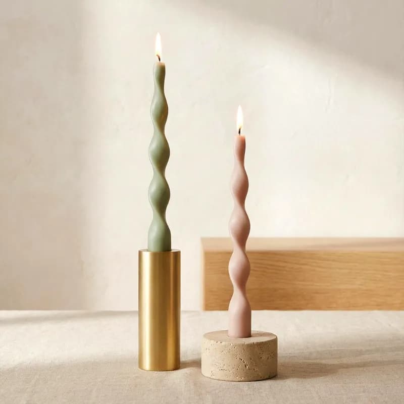 Spiral Twisted Taper Candles Pair
