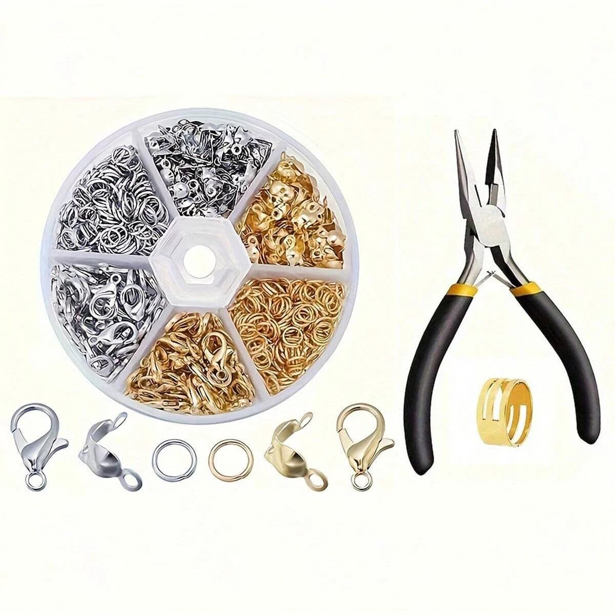 Jewelry Making Kit With Clasps, Rings & Pliers