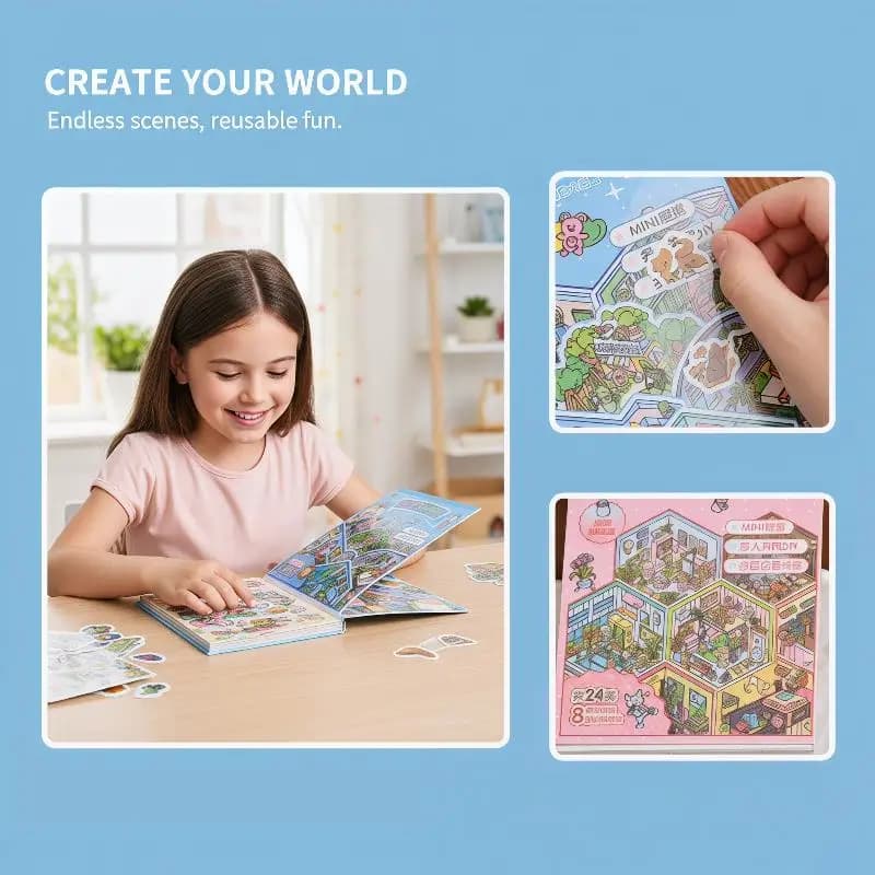 Kids Room Decor 3D Cute Cartoon Landscaping Stickers Perfect for Wall Art