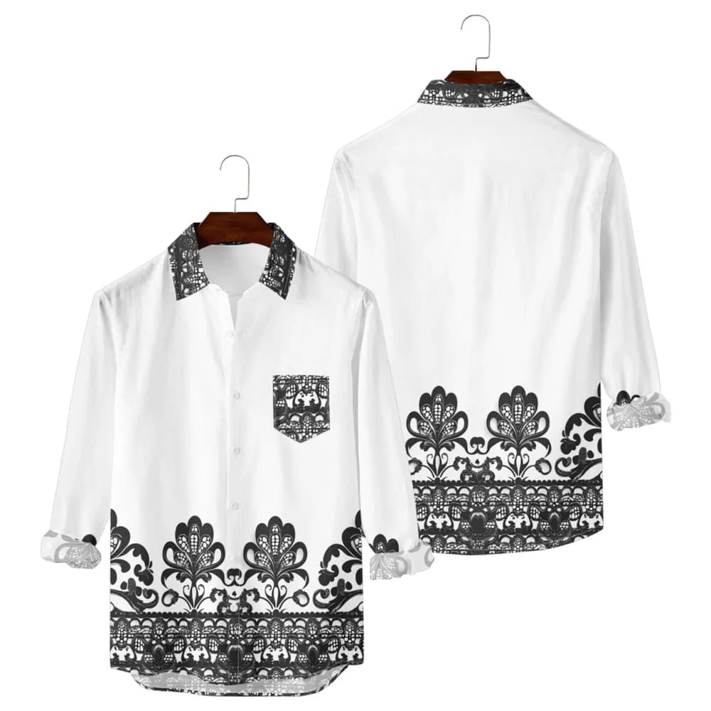 Retro Floral Hawaiian Button-Up Shirt