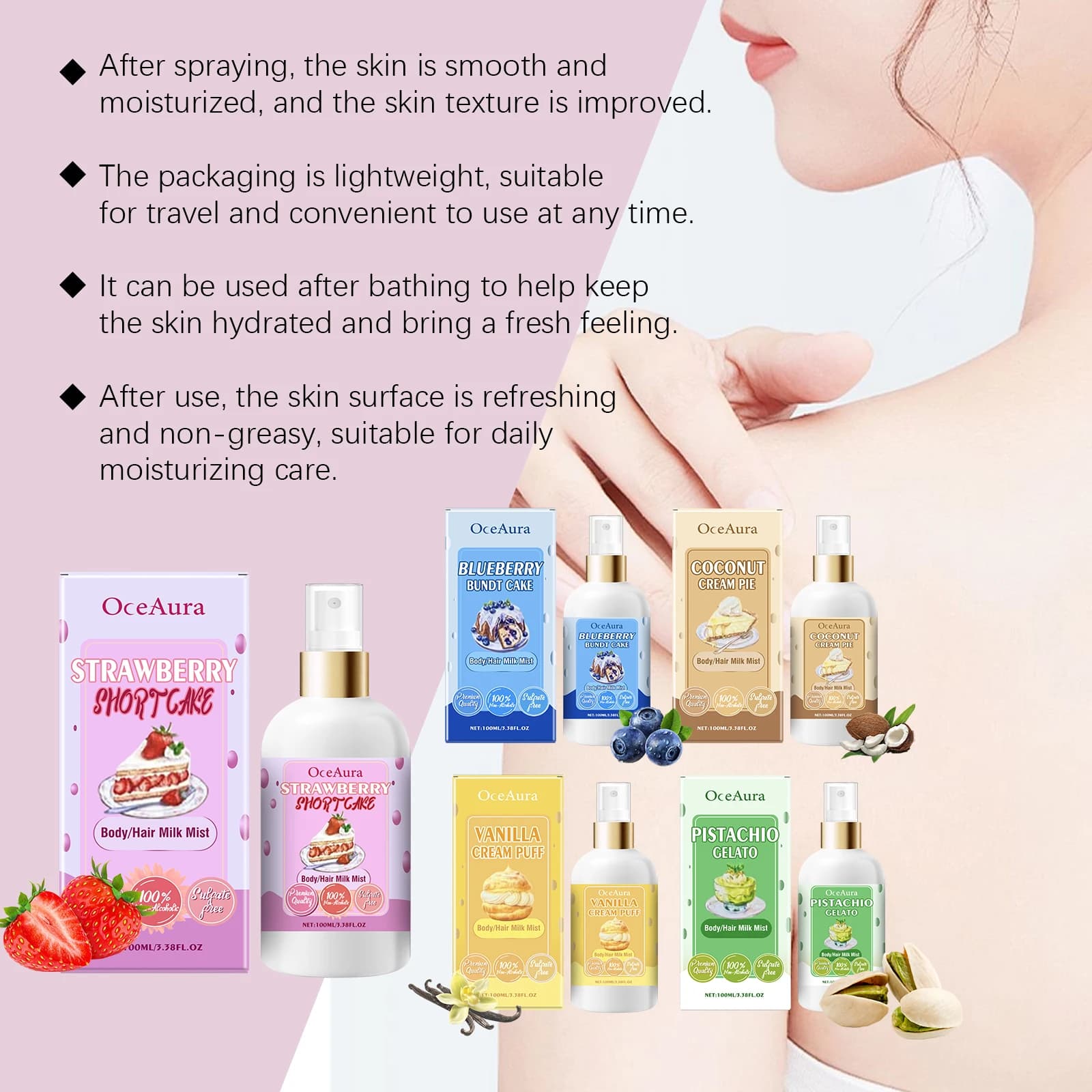 Strawberry Body Spray Moisturizing Aroma 100ml