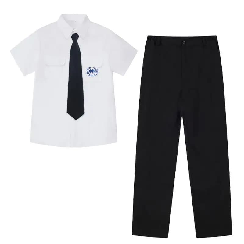 White JK School Uniform Shirt Set