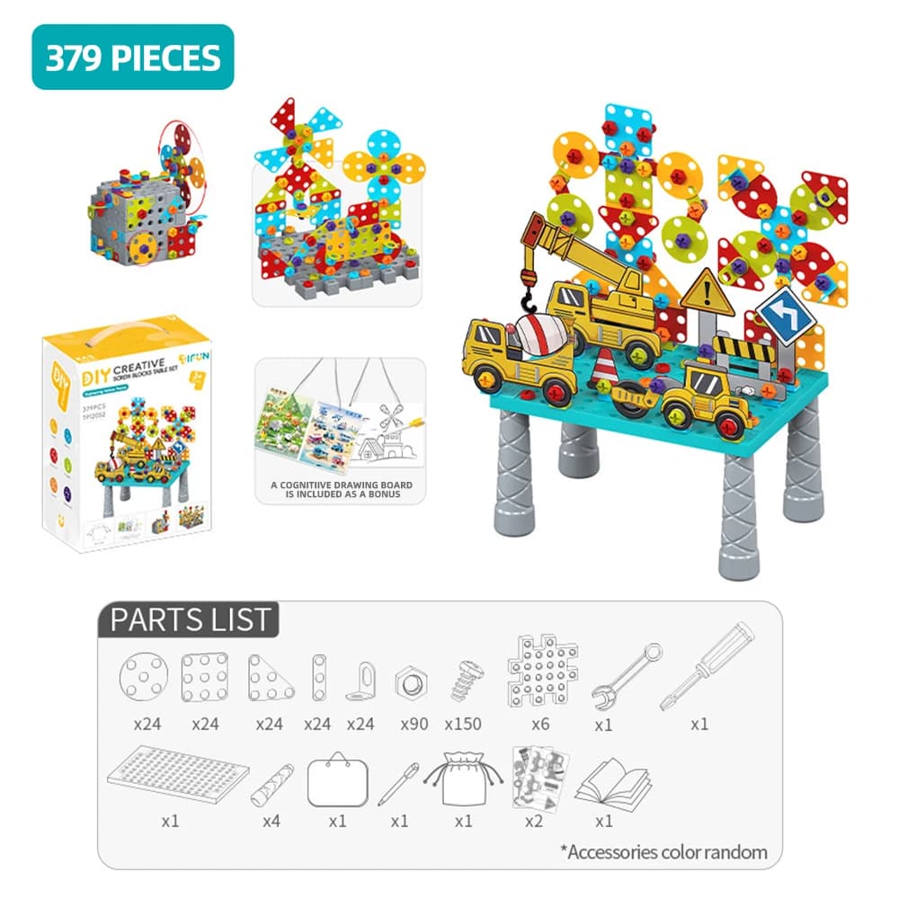 DIY Building Blocks Set with Tools and Storage