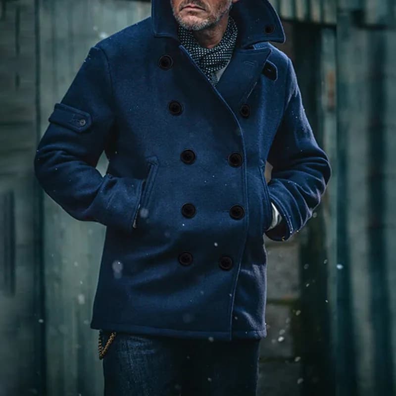 Men's Wool Windbreaker Overcoat