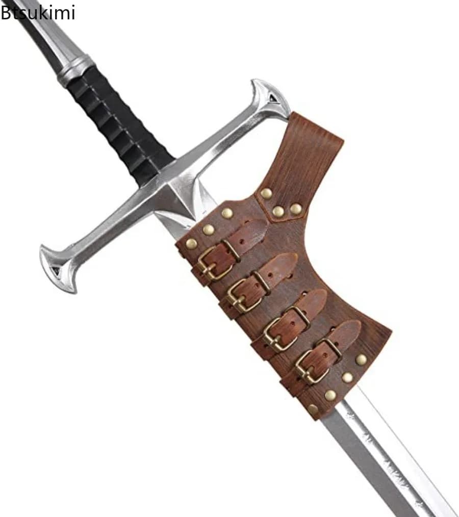 Anime Cosplay Accessorie Medieval Sword Frog Belt Waist Sheath Scabbard Warrior Armor Rapier Leather Buckle Strap Holster Unisex