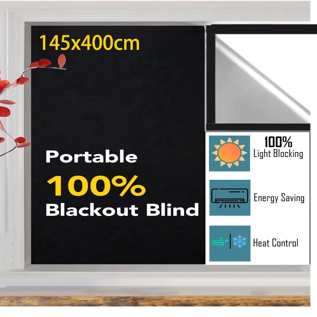Blackout Window Privacy Film Light Blocking Black