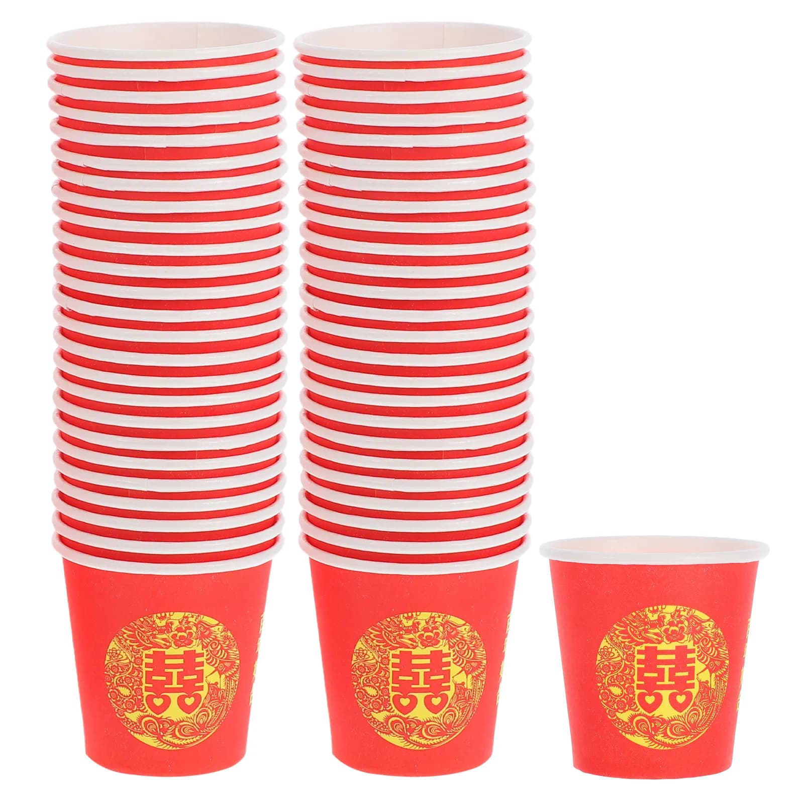 Red Double Happiness Wedding Paper Cups