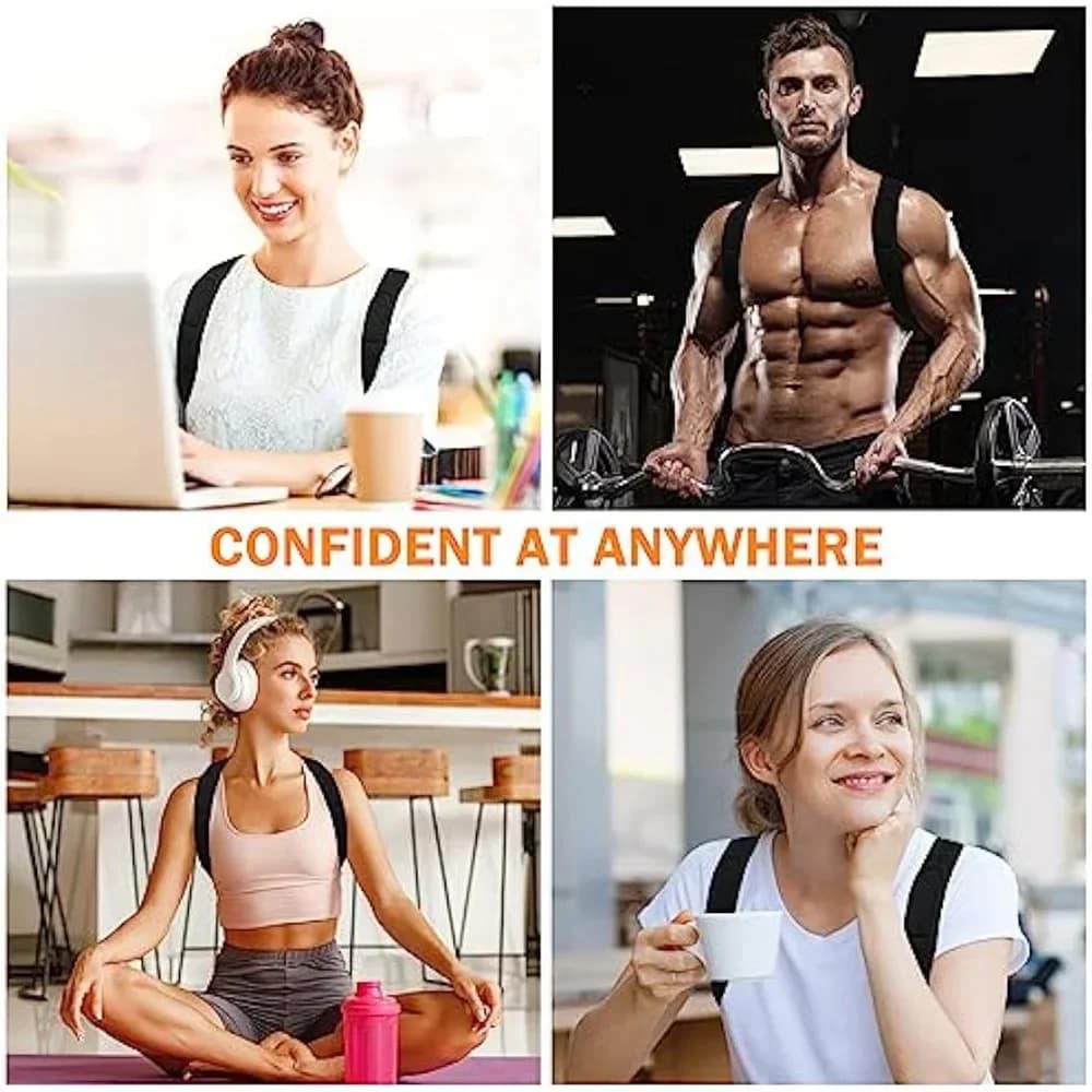Posture Corrector - Back Straightener Posture Corrector Scoliosis and Hunchback Correction，Adjustable Upper Back Brace