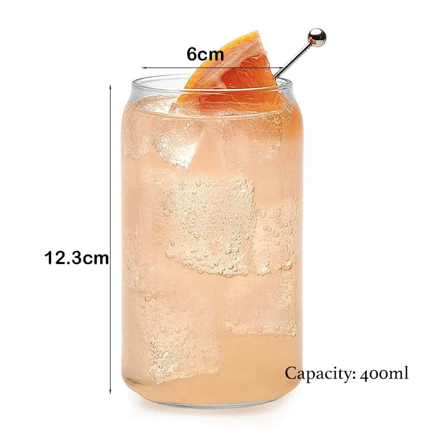Can-Shaped Glass Cup Set, 4 Piece