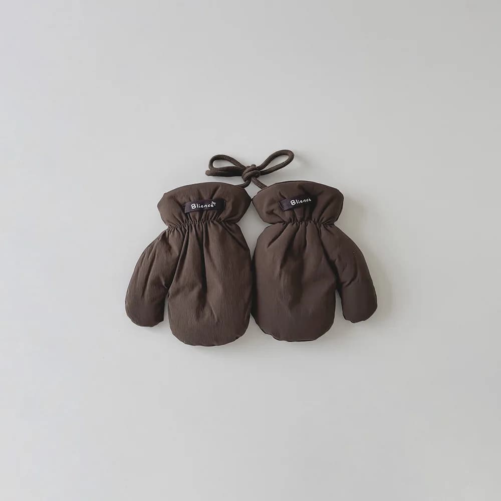 Kids Winter Waterproof Mittens with Lanyard